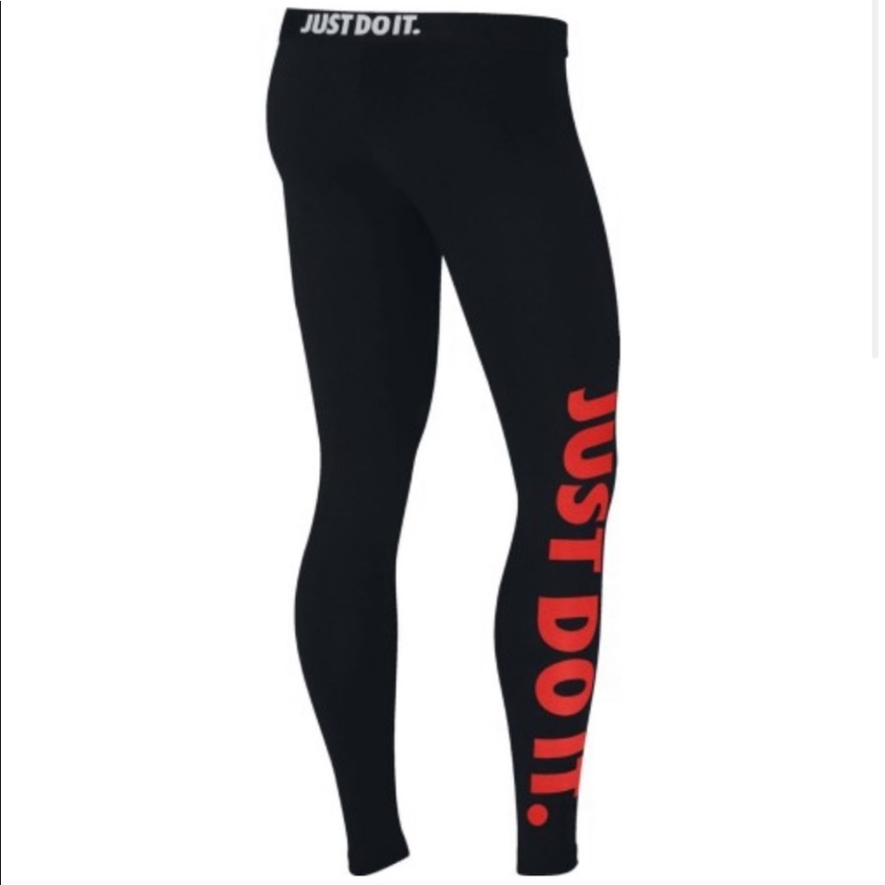Nike leg a see just do it leggings black red